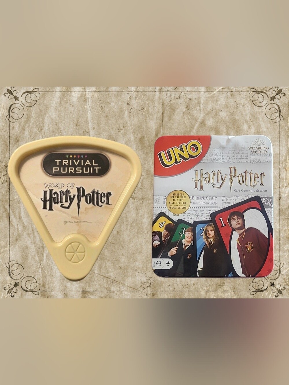 WORLD OF HARRY POTTER TRIVIAL PURSUIT HASBRO & UNO HARRY POTTER EDITION MATTEL